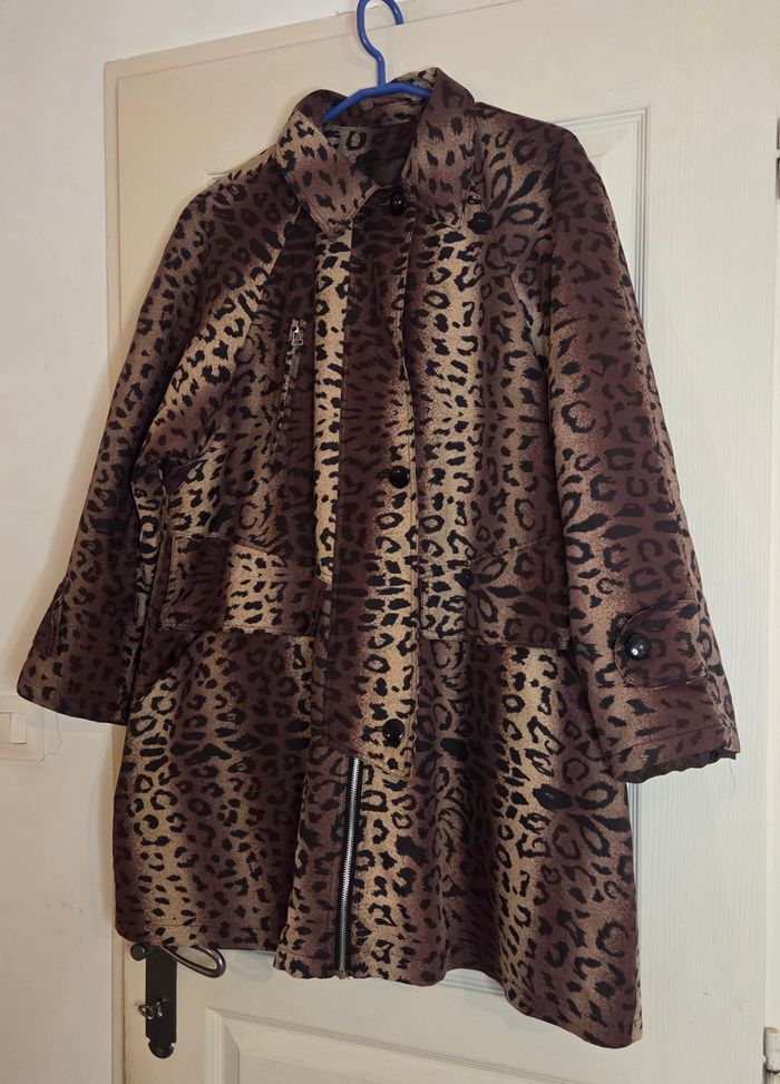 Manteau léopard ASTER 🇫🇷 – Made in France – T2 (40/42) – doublé, chaud & chic – excellent état - photo numéro 7