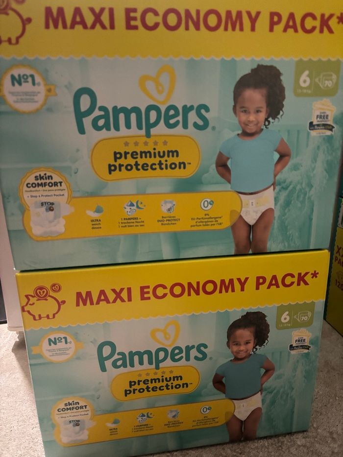 2 cartons couches Pampers premium taille 6 neuf