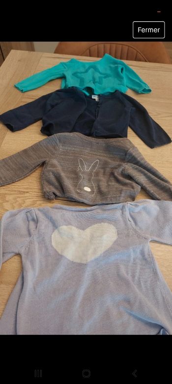 Lot de 4 gilet 6 mois