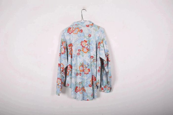 Chemise vintage 80-90's en coton motif fleuri (#250017) - photo numéro 3