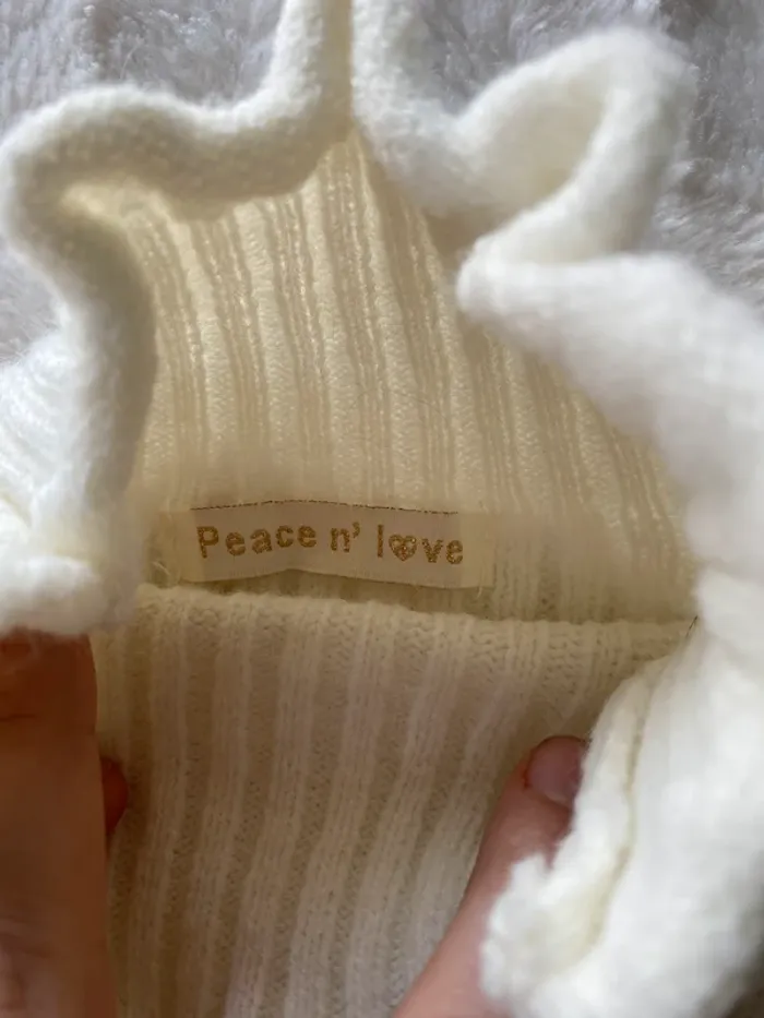 Pull blanc peace n’ love - photo numéro 3