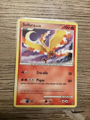 carte Pokémon sulfura 36/147 Année 2010 Nintendo