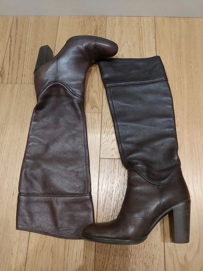 Bottes en Cuir Marron