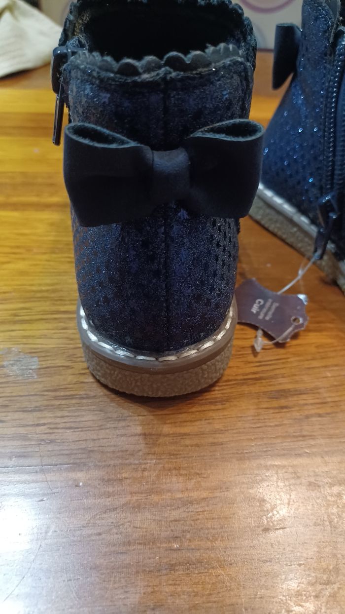 Bottines bleu cuir - photo numéro 3