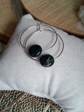 créoles en pierres d'agate indienne naturelles