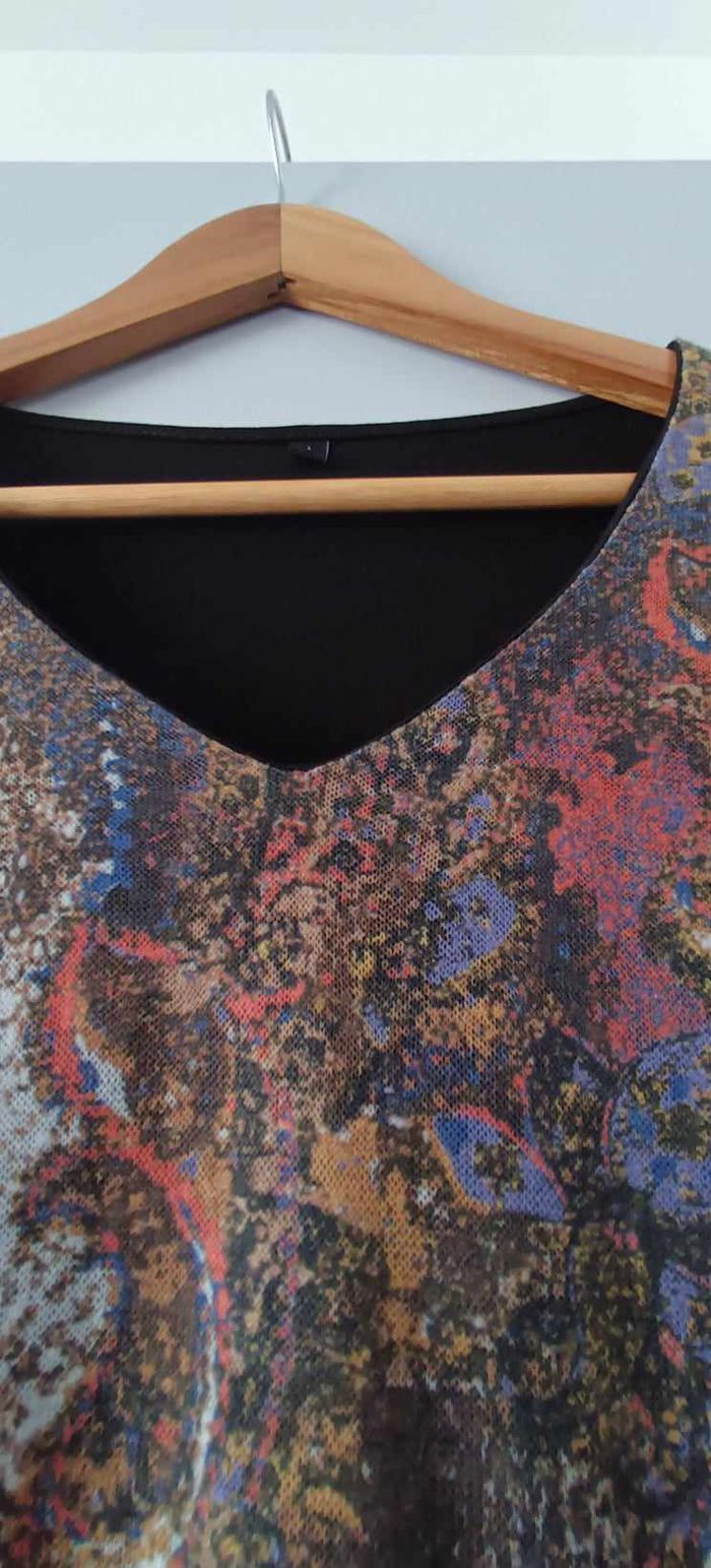 T-shirt imprimé bi-matière manches 3/4 Taille 1 - photo numéro 3
