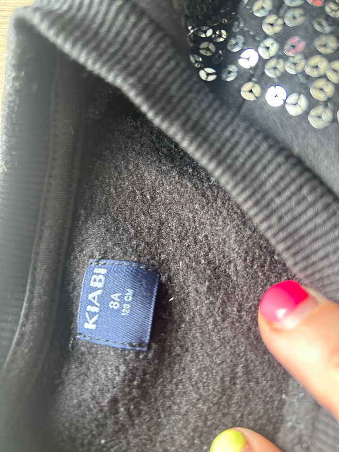 Robe pull/robe sweat habillé chaude noir manches longues avec strass - photo numéro 4