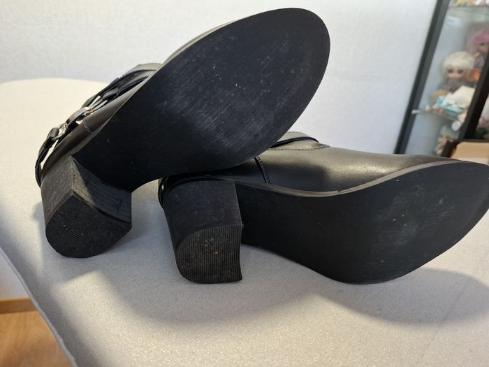 Belles bottines femme Lady Glam 39 noir talons 6 cm comme neuves - photo numéro 8