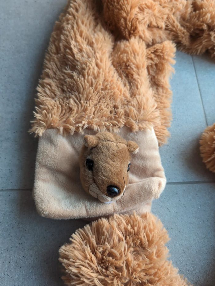 Ensemble bonnet/écharpe/moufles marmotte - photo numéro 3