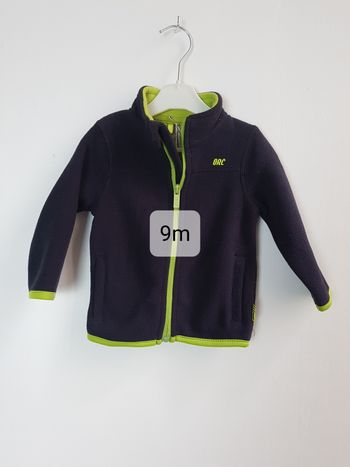 Veste Polaire gris foncé et jaune fluo Orchestra 9 mois