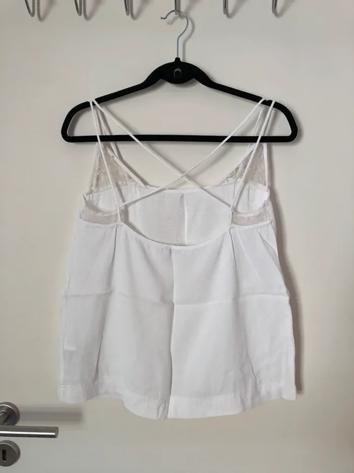 Top à bretelles blanc cassé Claudie Pierlot taille 3 - photo numéro 7