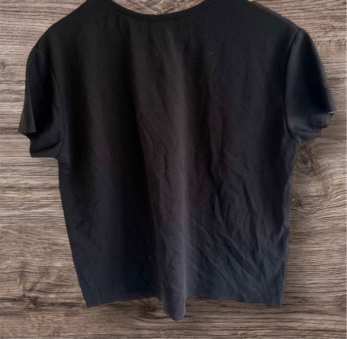 T-shirt manches courtes noir à motifs doré bleu Zara taille 36 S - photo numéro 3
