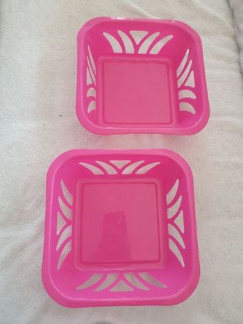 Lot de 2 paniers roses