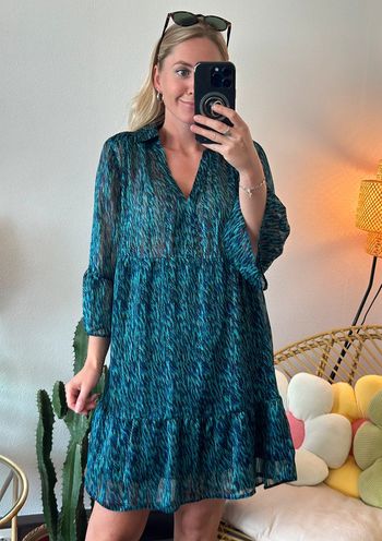 Robe d’été fluide à motifs bleus, taille 36 - Lenny B Paris
