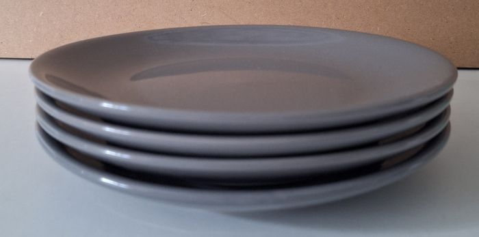 Lot de 4 assiettes à dessert couleur unie grise - photo numéro 3