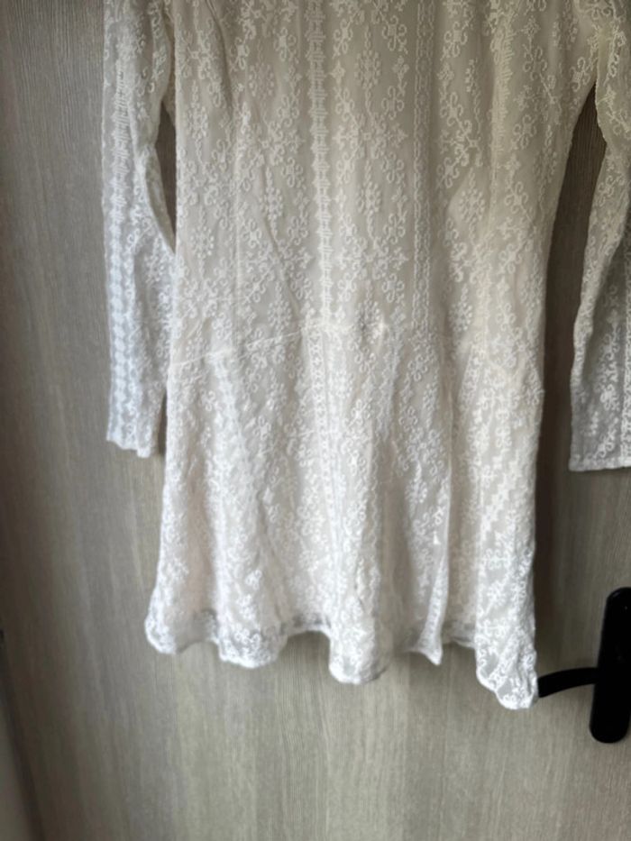 🤍 sublime robe en soie écru style bohème effet dentelle  - Ikks - T40 - photo numéro 5