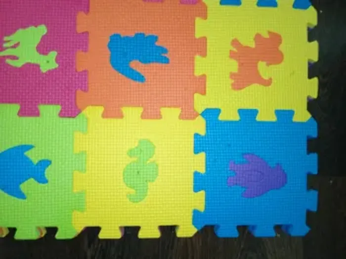Tapis/Dalle/Puzzles en mousse - 61 pièces - Enfants - Multicolores - photo numéro 6