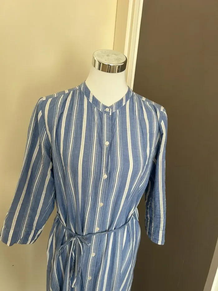 Jolie jolie, robe été longue bleue rayée blanc, femme, taille M/38 - photo numéro 7