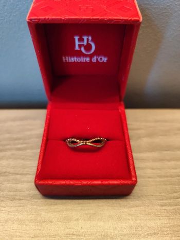 Bague dorée vagues 17mm