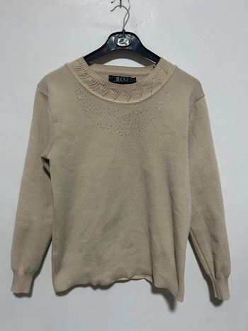 Mignon pull beige • 75% laine • avec motifs • vintage / JKY collection • taille M/L