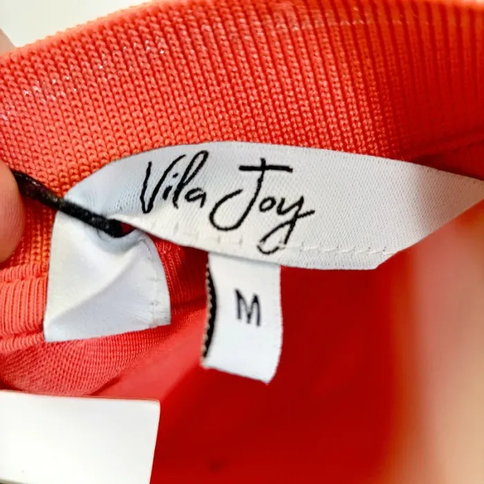 Tshirt oversize col en V Corail - bordcote dorée - Taille M Vila joy A964 - photo numéro 7