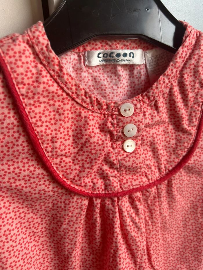 Blouse manches courtes rouge , cocoon, 6 mois - photo numéro 2