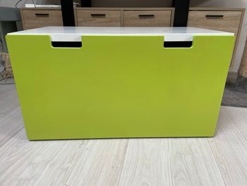 SMÅSTAD Banc avec rangement jouets, blanc/vert 90x52x48 cm IKEA
