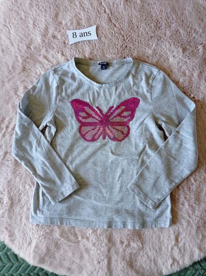 T-shirt ML papillon Kiabi 8 ans