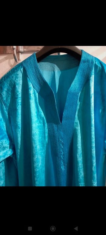 Djellaba velours turquoise neuve
