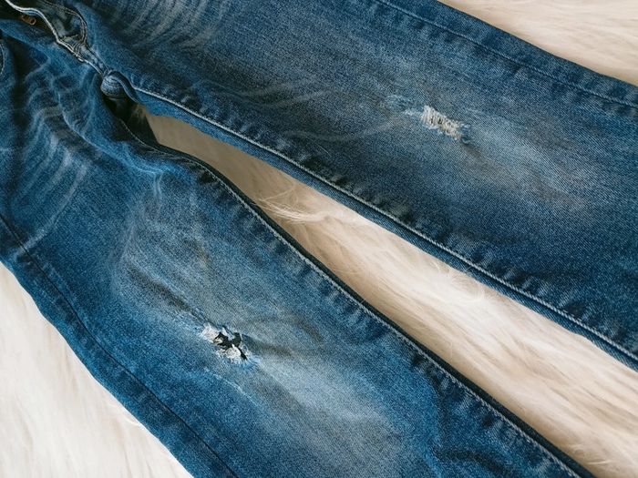 Jean skinny bleu foncé destroy 7 ans-122cm - photo numéro 2