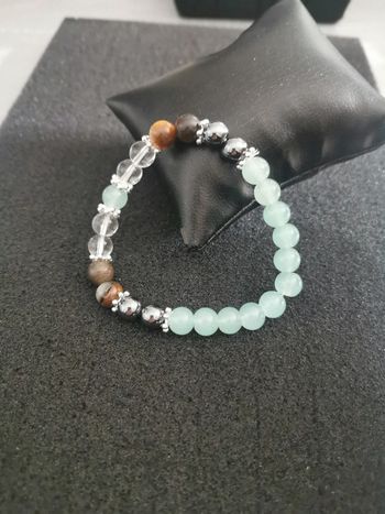 Bracelet perles de verre et acier