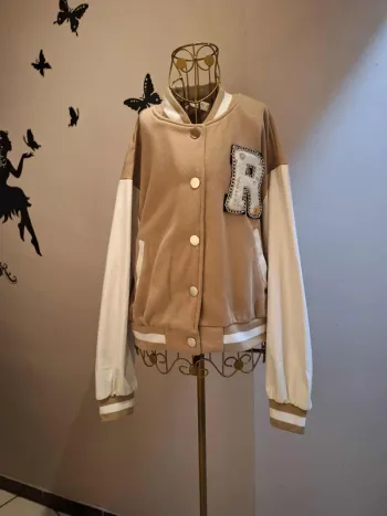 Veste teddy beige & blanche