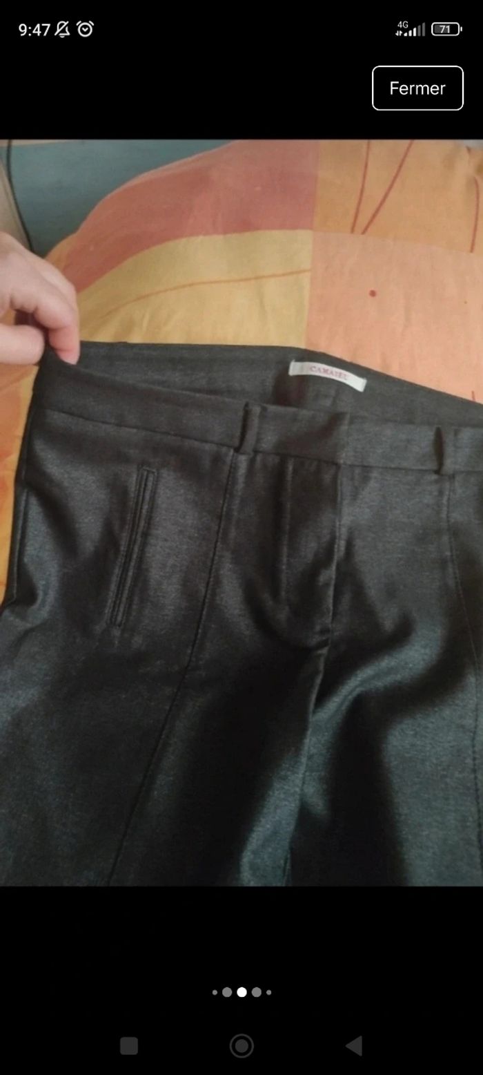 Pantalon Neuf noir Camaïeu avec reflets brillants femme 38 - photo numéro 5