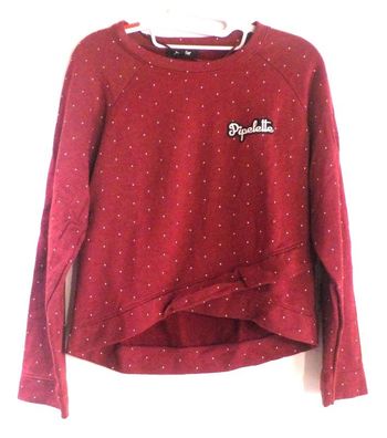 SWEAT FIN JENNYFER COULEUR PRUNE A POINTS BLANCS TAILLE S