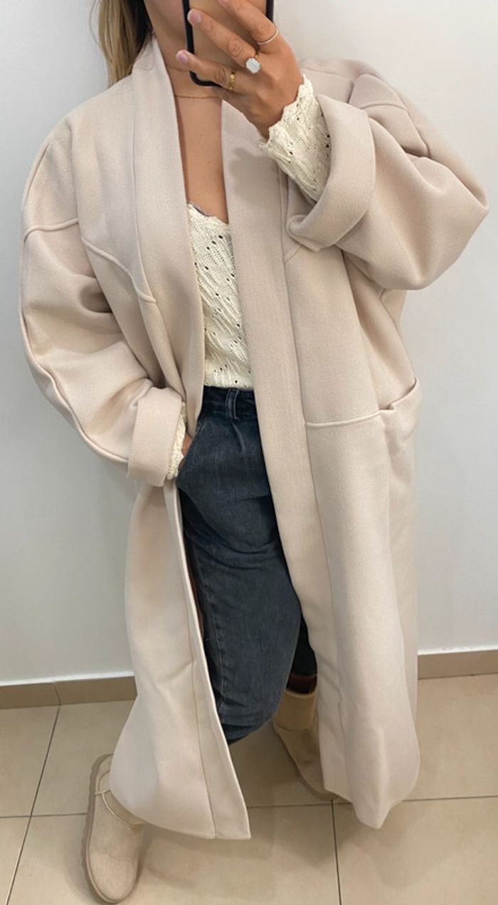 Superbe Manteau Long Beige  Taille Unique - photo numéro 5