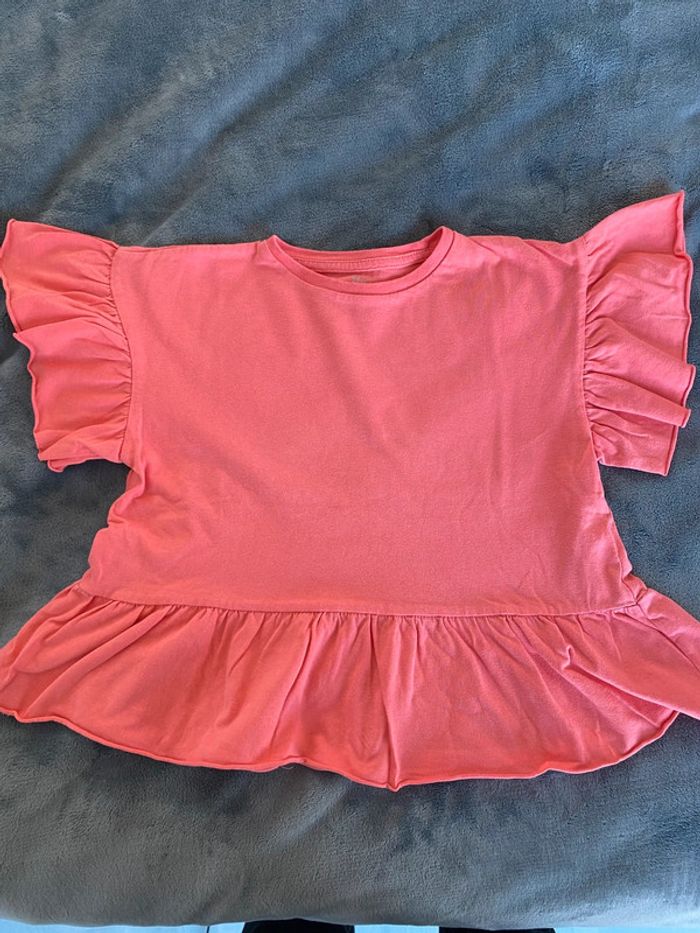 T shirt corail péplum zippy 6/7 ans
