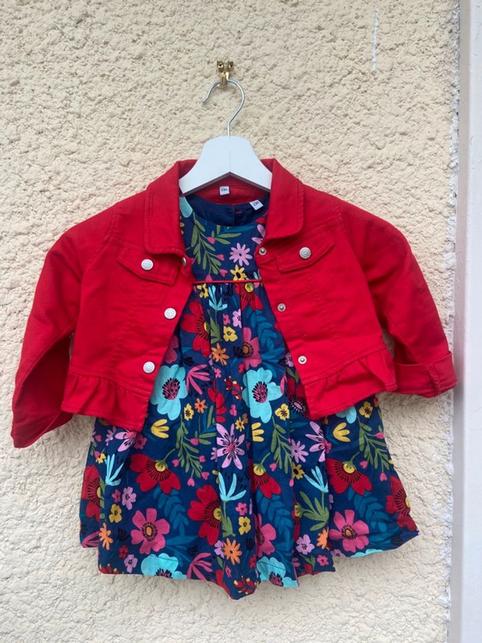 Ensemble robe et veste fille 23 mois