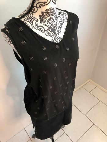 Débardeur Nafnaf flocon argenté et noir taille L