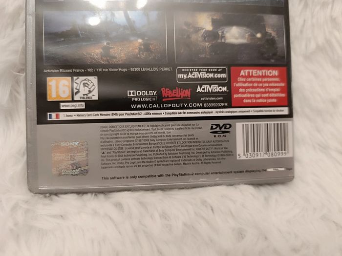 Jeu PS2 Call of duty World at war Final front _ Pegi 16 _ Activision _ Pal version - photo numéro 3