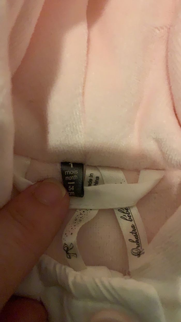 Manteau épais fille 1 mois couleur blanc et rose - photo numéro 3