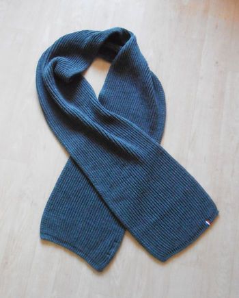 Echarpe grise en mailles, homme, neuf, TEX, made in France, chaude