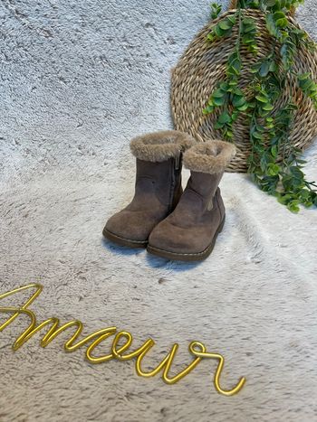 Bottines fourrée marron - Taille 23 - Boîte à malice 
