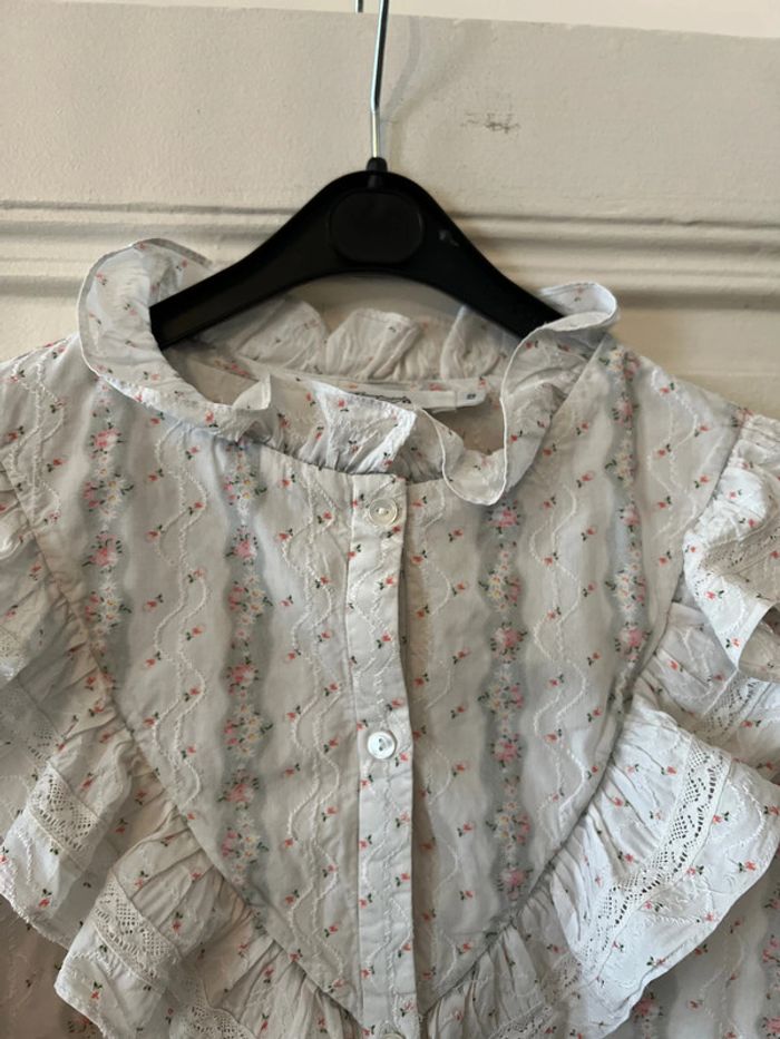 Blouse dentelle, volants et fleurs en coton 12 ans - Bonpoint - photo numéro 3