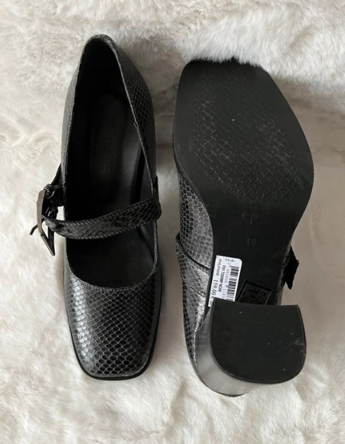 Escarpins noires avec brides en cuir Philippine Minelli 38 Talons 9 cm - photo numéro 7
