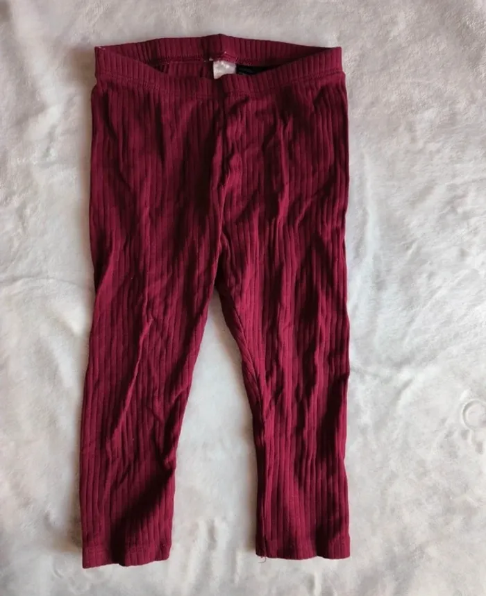 Legging velours côtelé bordeaux
