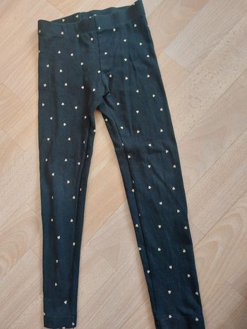 Leggings long noir à pois doré