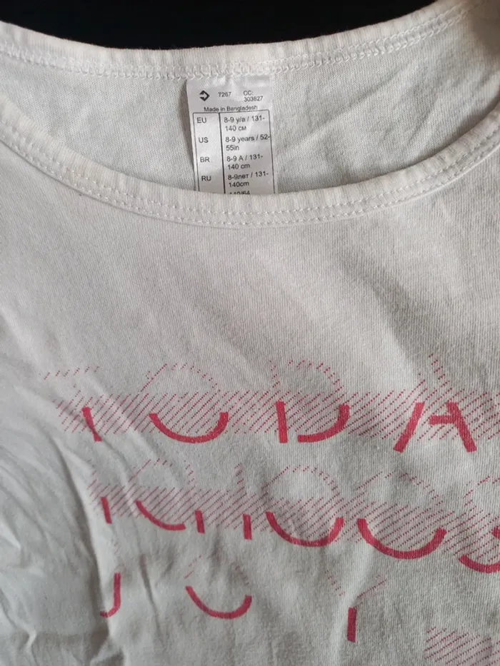 Tee-shirt fille blanc 8/9 ans - photo numéro 2