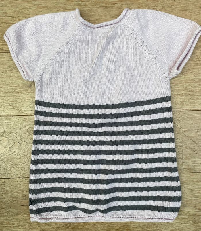 Robe marinière fille maille rose 2 ans - photo numéro 2