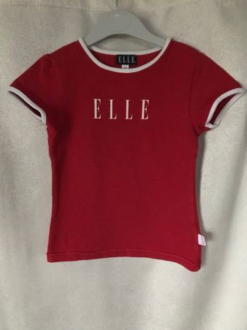T-shirt rouge et blanc imprimé elle 6 ans ELLE