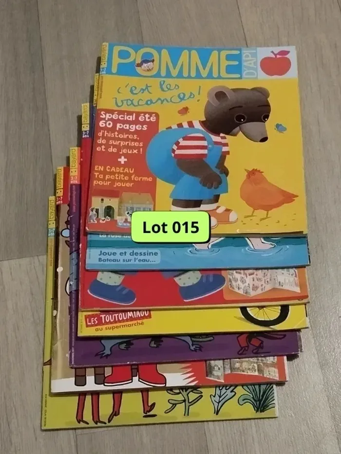 Lot de 7 magazines Pomme d’Api année 2017-18 L015